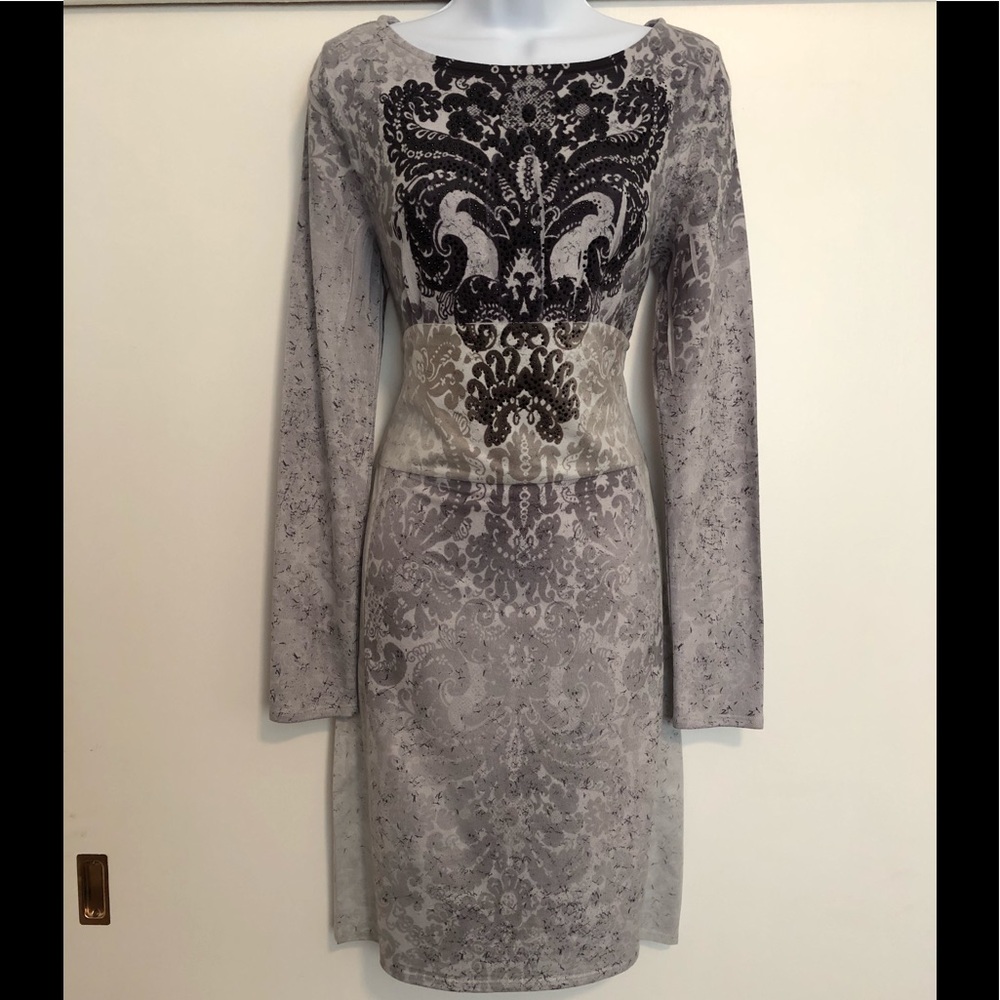 EUC Soft Ombré Fleur de lis Print Dress L